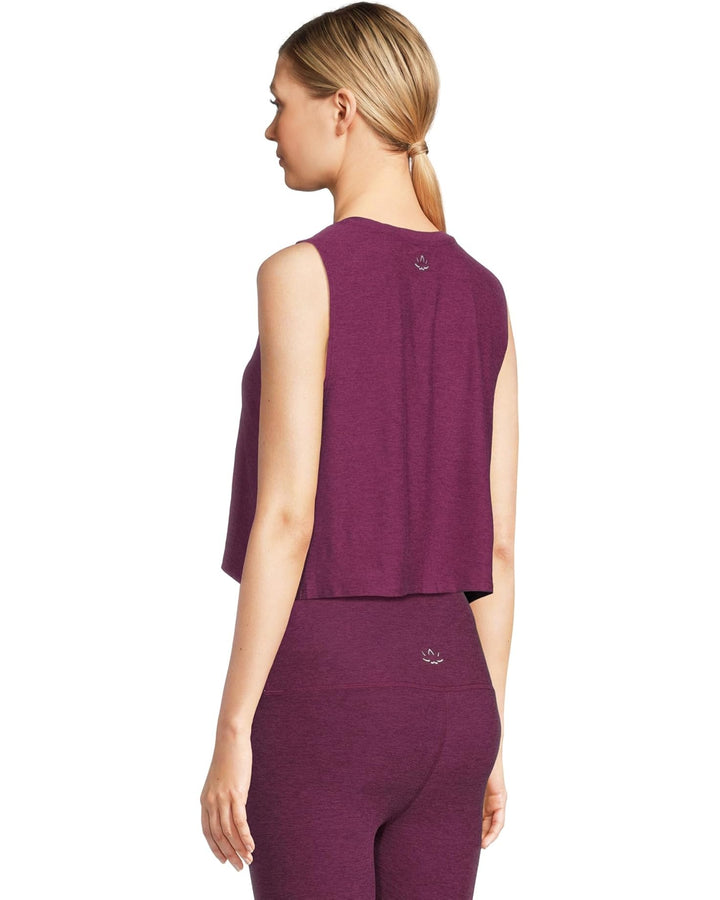 Featherweight Minimal Cropped Tank - Aubergine Beet