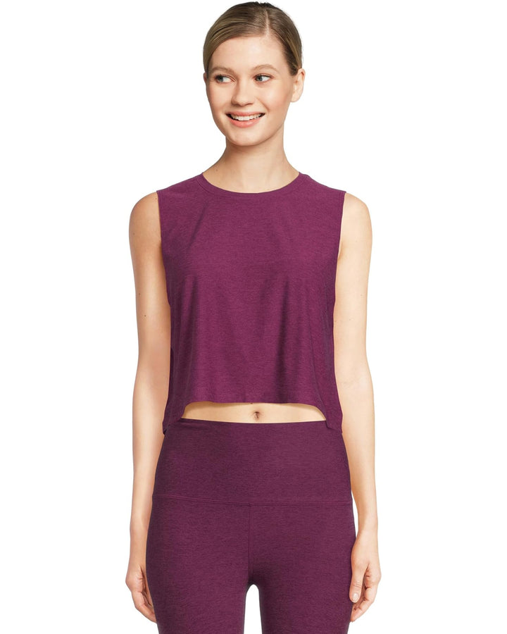 Featherweight Minimal Cropped Tank - Aubergine Beet