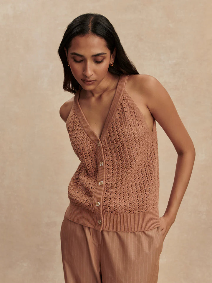 Alessia Knit Tank - Camel