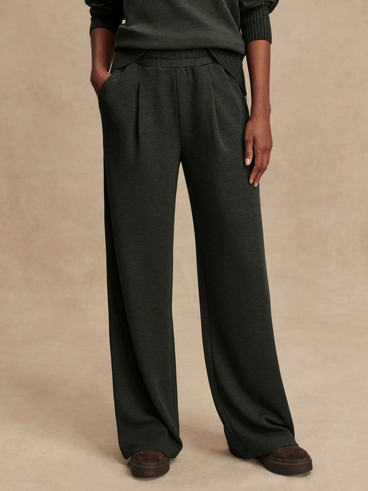 Extra Wide Leg Pant 29.5" - Olive Marl