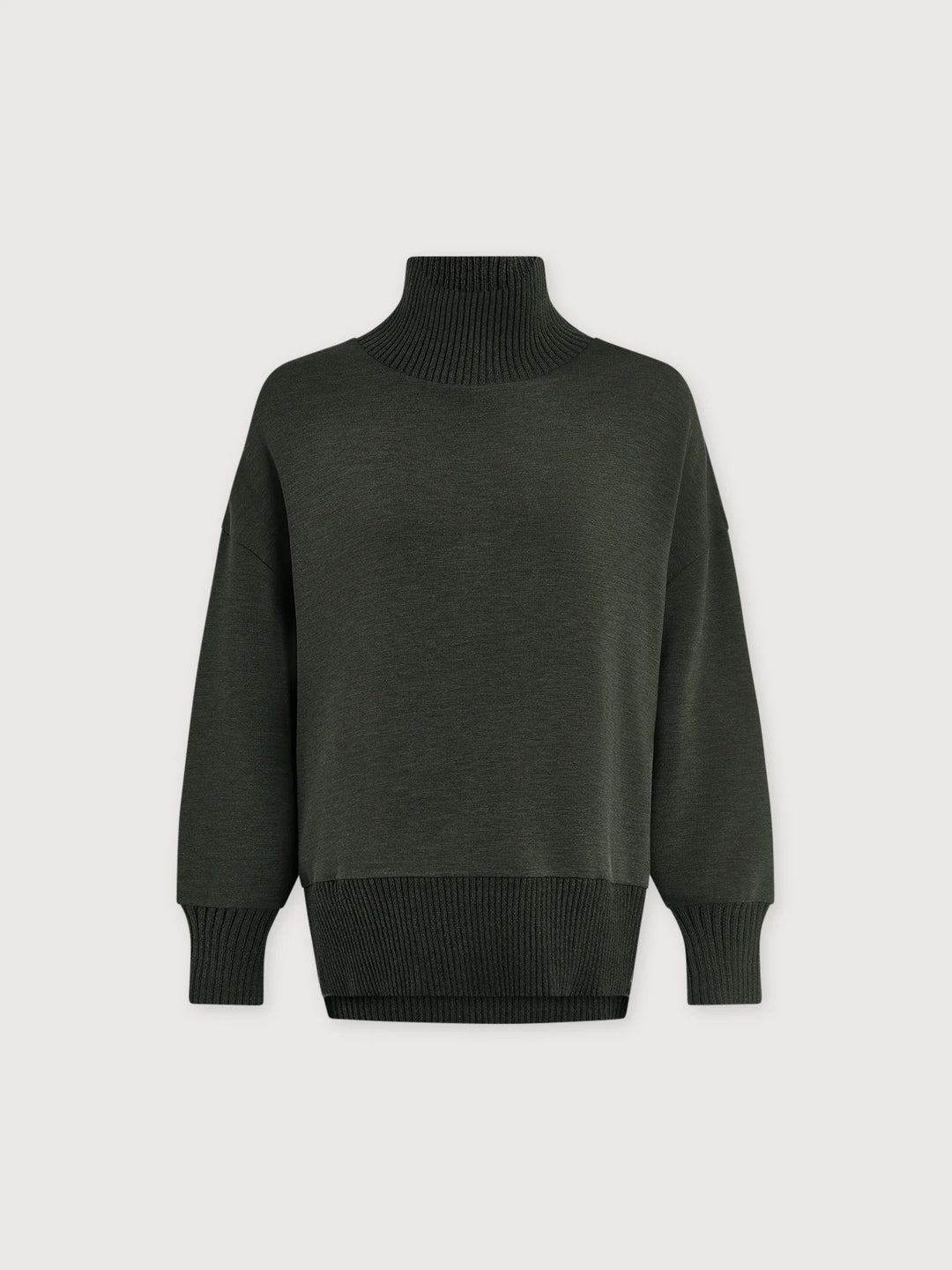 Barker High Neck Sweat - Olive Marl