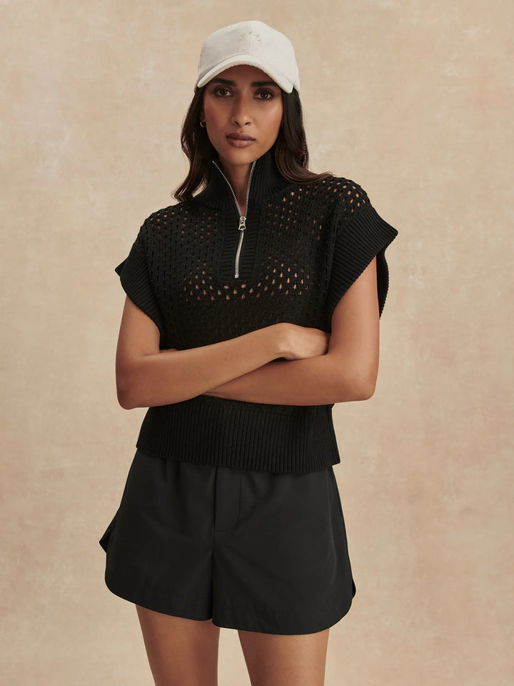 Gaines Half Zip Knit - Black