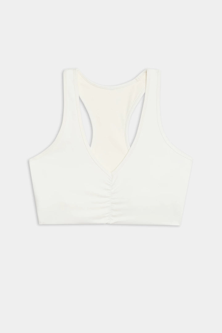 Airweight Bra with Ruching - White