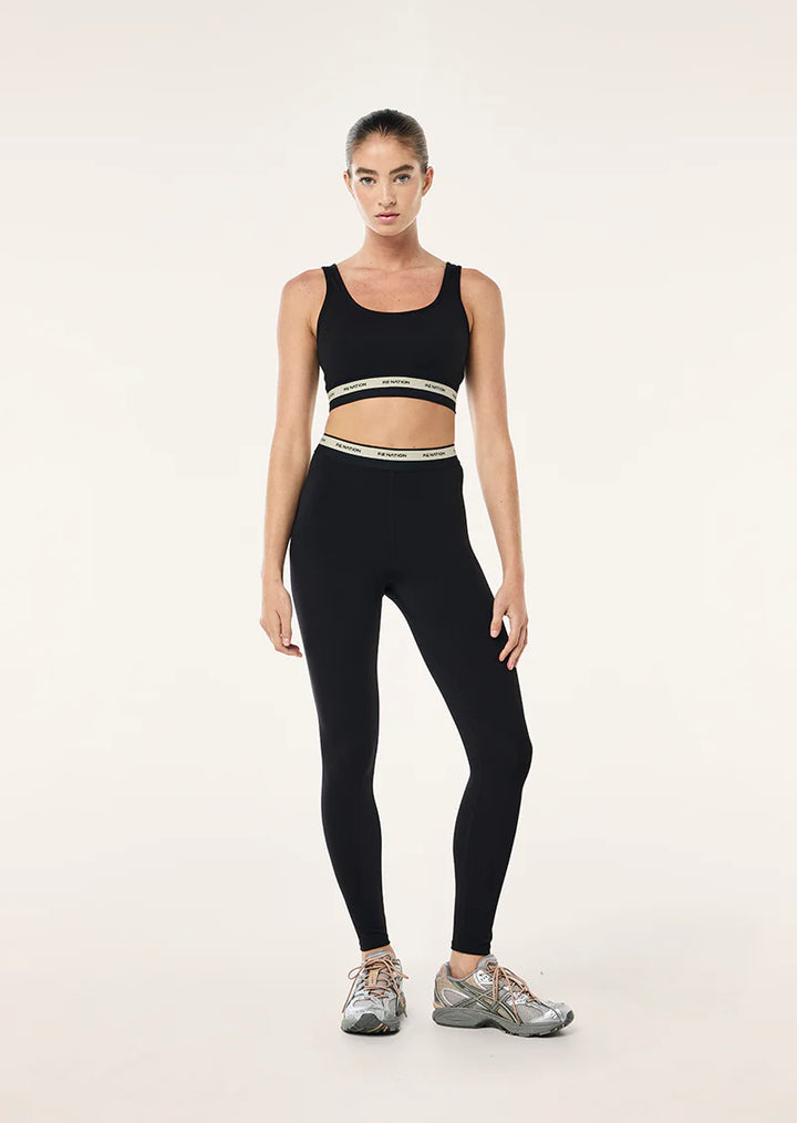 Avant Full Length Legging - Black/Biscuit