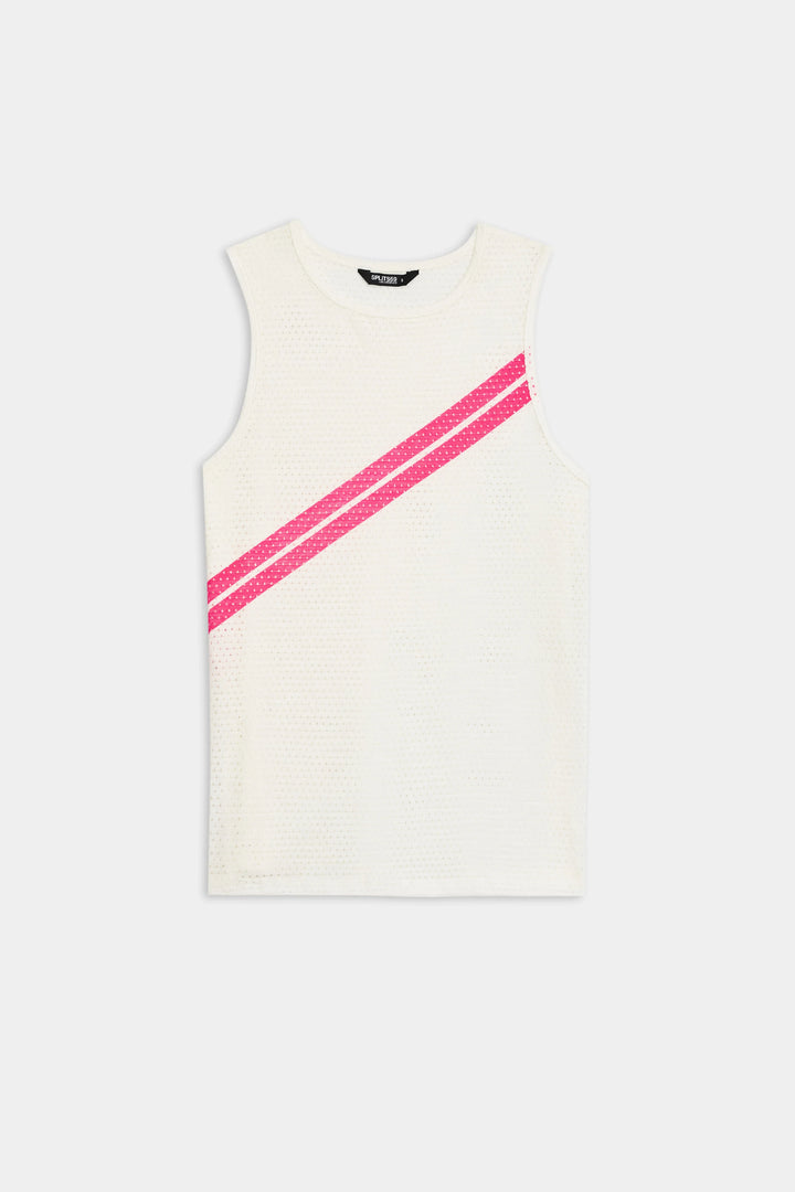 Bandit Mesh Tank - White/Berry