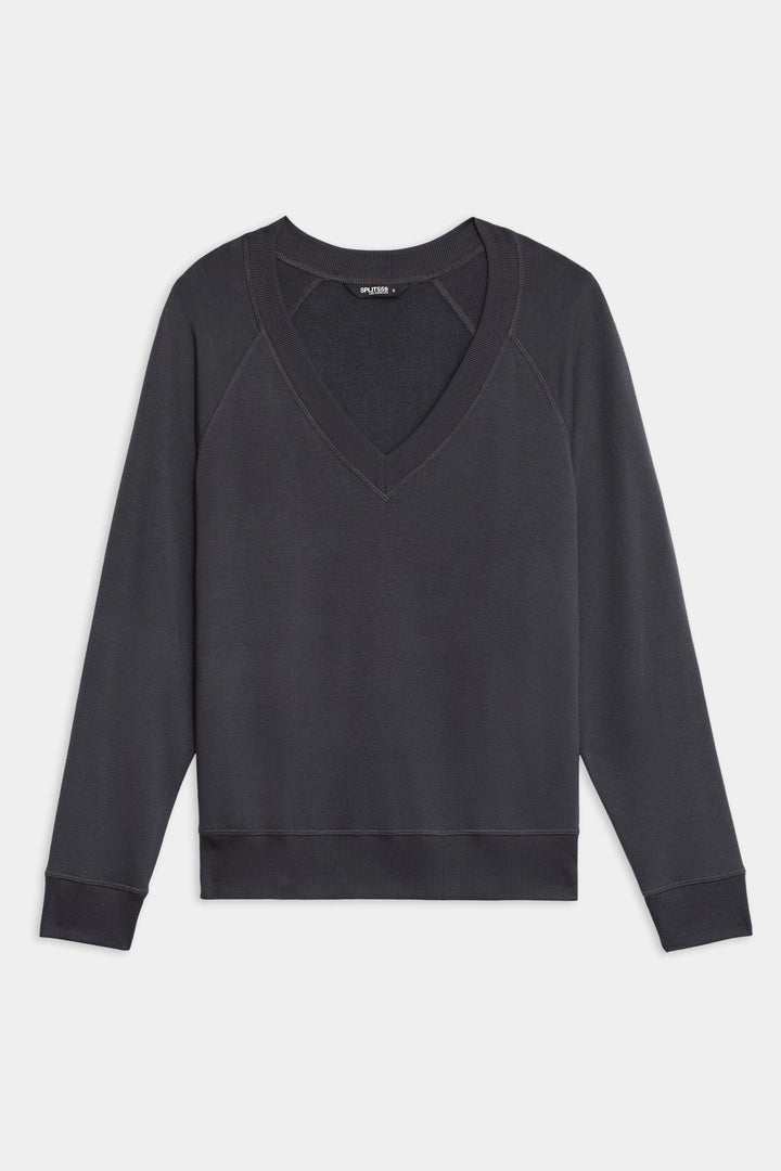 Bennie Fleece V-Neck Sweatshirt - Graphite