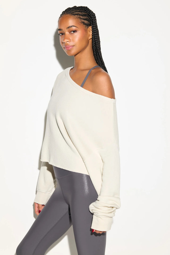 Bella Off Shoulder Sweatshirt - Canvas