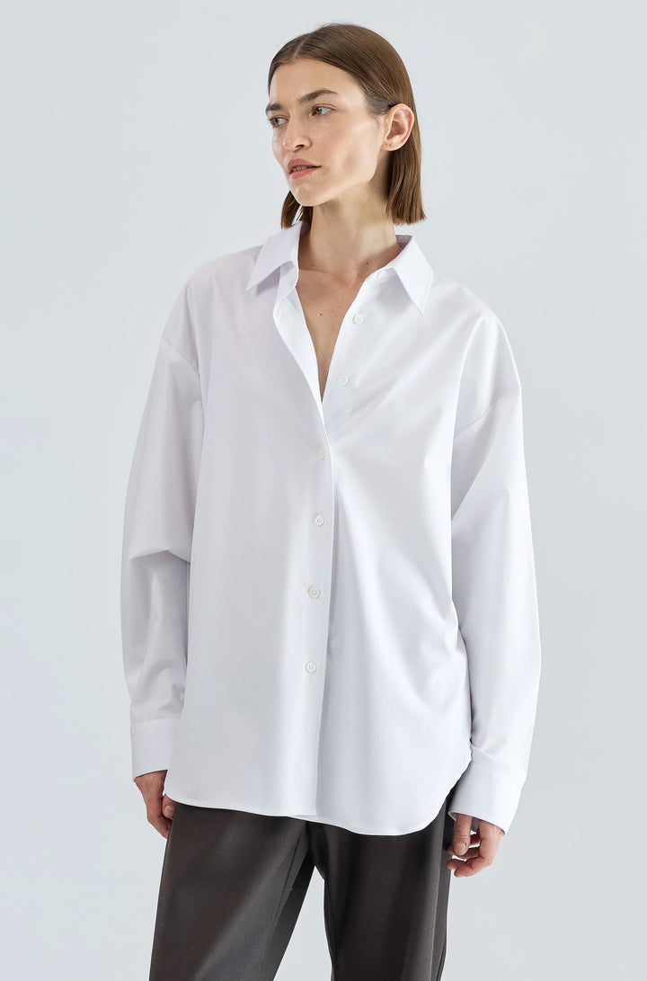 Oversized Cotton Shirt - White