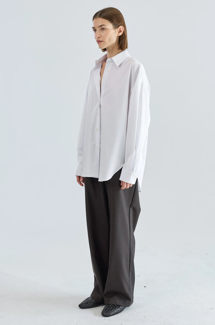 Oversized Cotton Shirt - White
