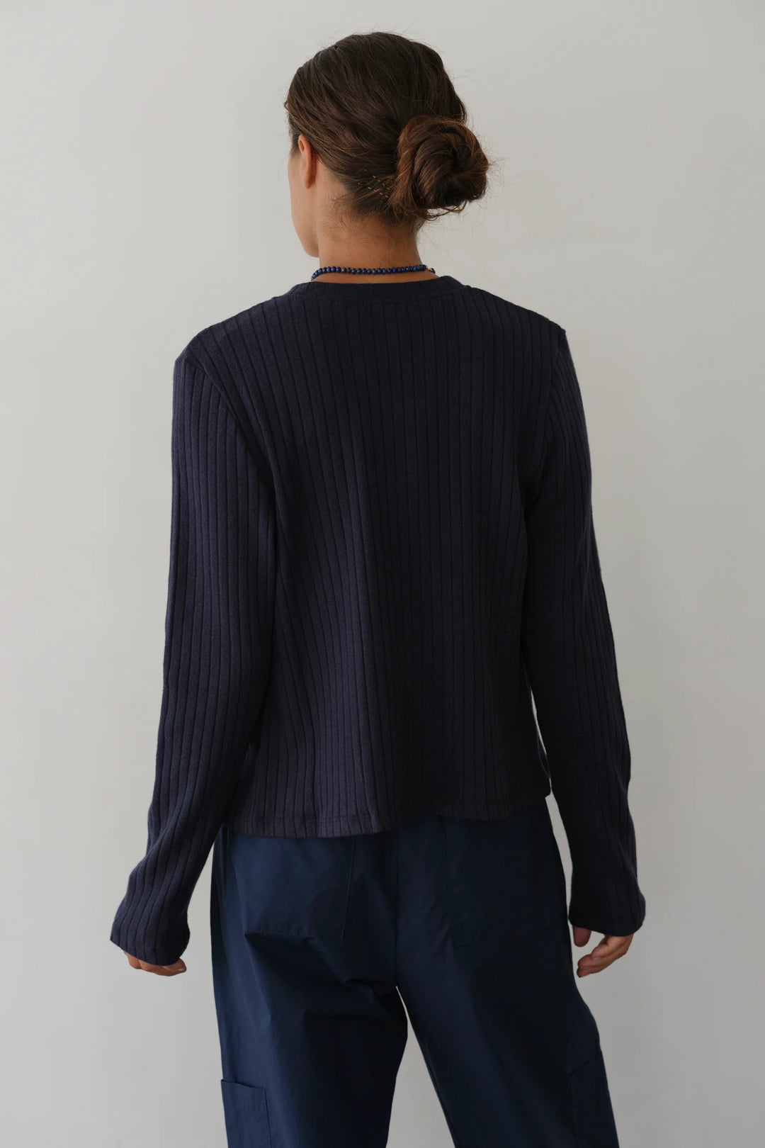 Sweater Rib Cardi - Navy
