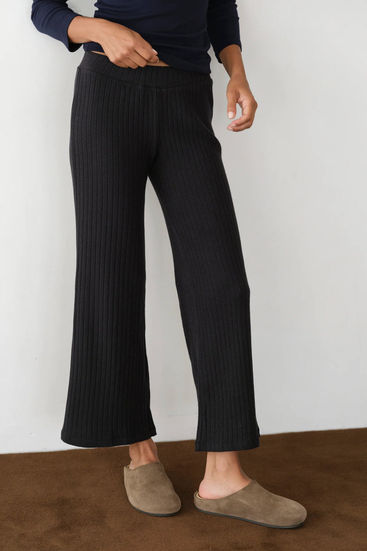 Sweater Rib Kick Flare - Jet