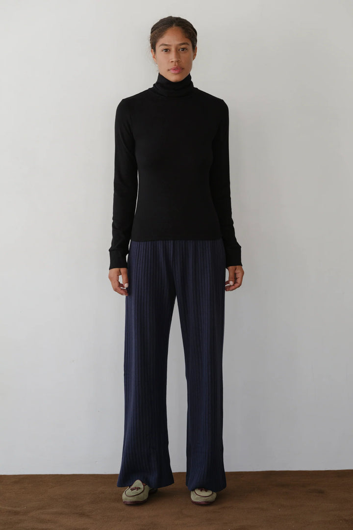 Sweater Rib Simple Pant - Navy