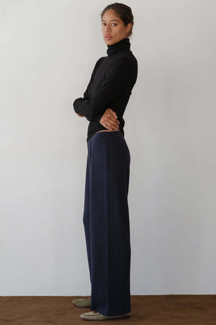 Sweater Rib Simple Pant - Navy