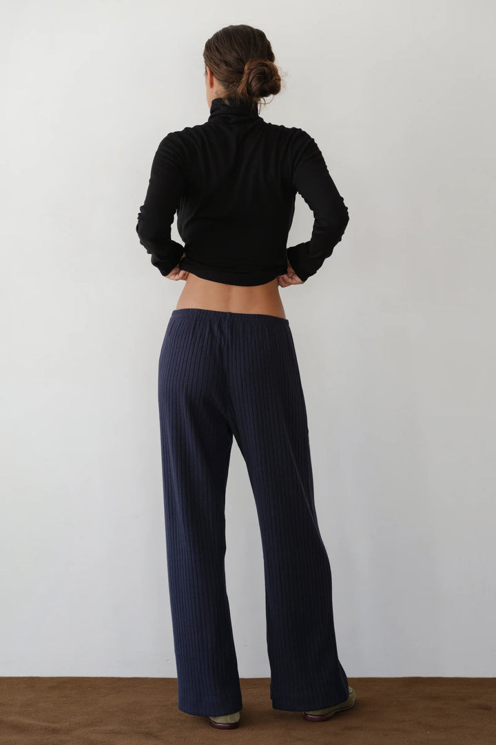 Sweater Rib Simple Pant - Navy