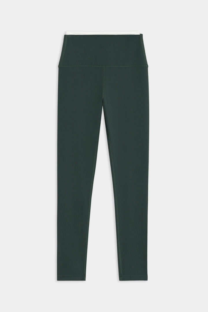 Dual High Waist Airweight 7/8 Legging - Military/White