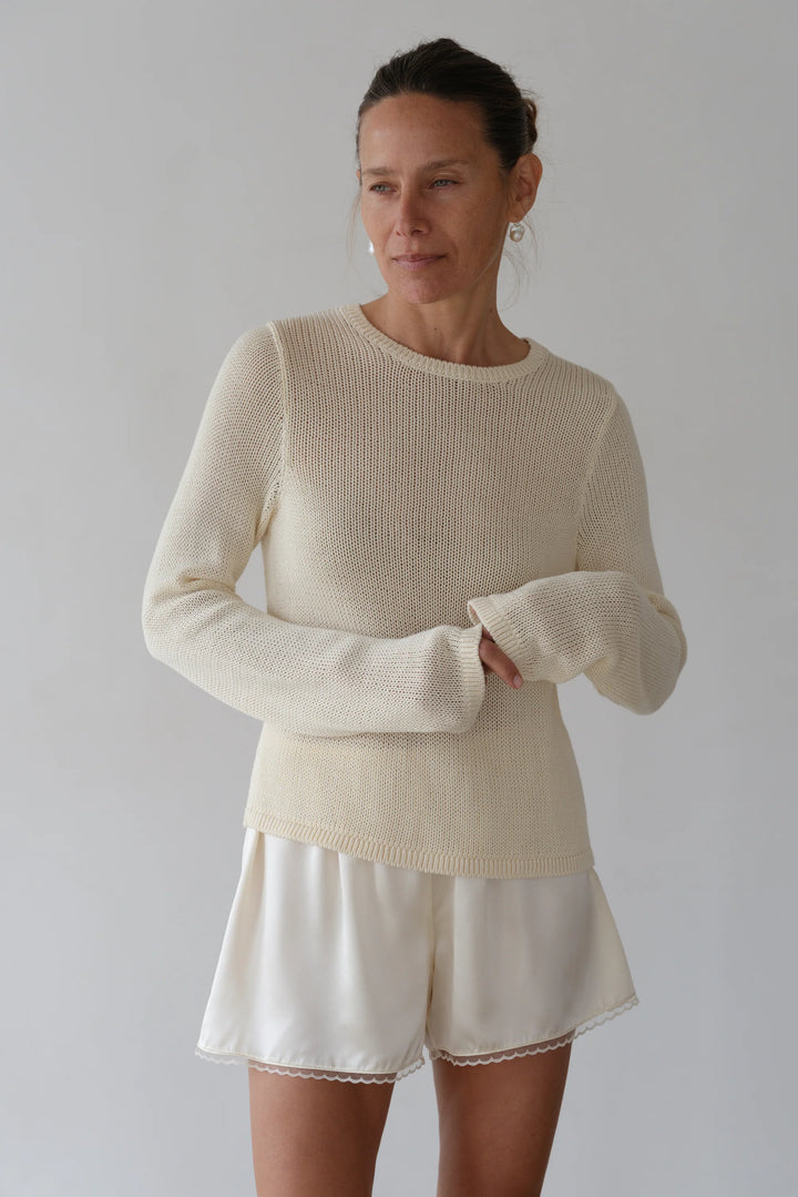 The Knit Long Sleeve - Cream