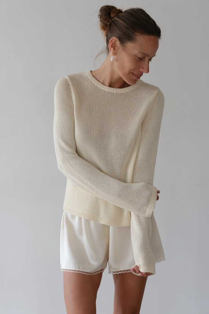 The Knit Long Sleeve - Cream