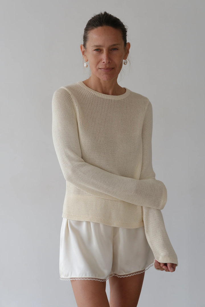 The Knit Long Sleeve - Cream