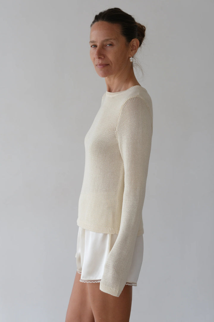The Knit Long Sleeve - Cream
