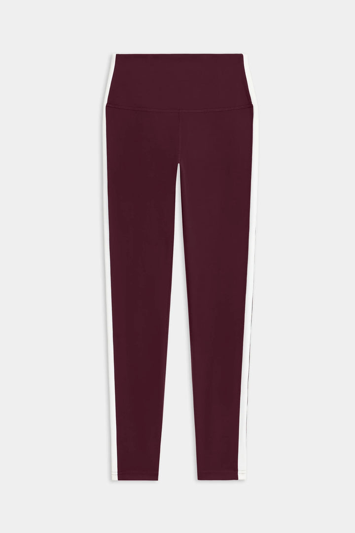 Clare High Waist Rigor 7/8 Legging - Dark Cherry/Creme