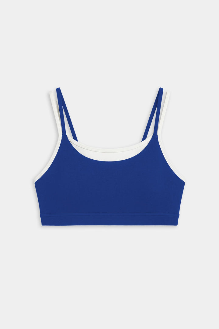 Elliah Airweight Double Layer Bra - Cobalt/White