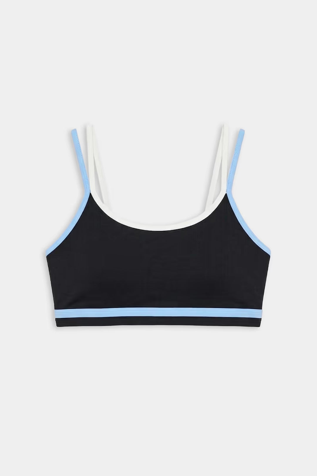 Eva Rigor Double Strap Bra -  Black/Skylight
