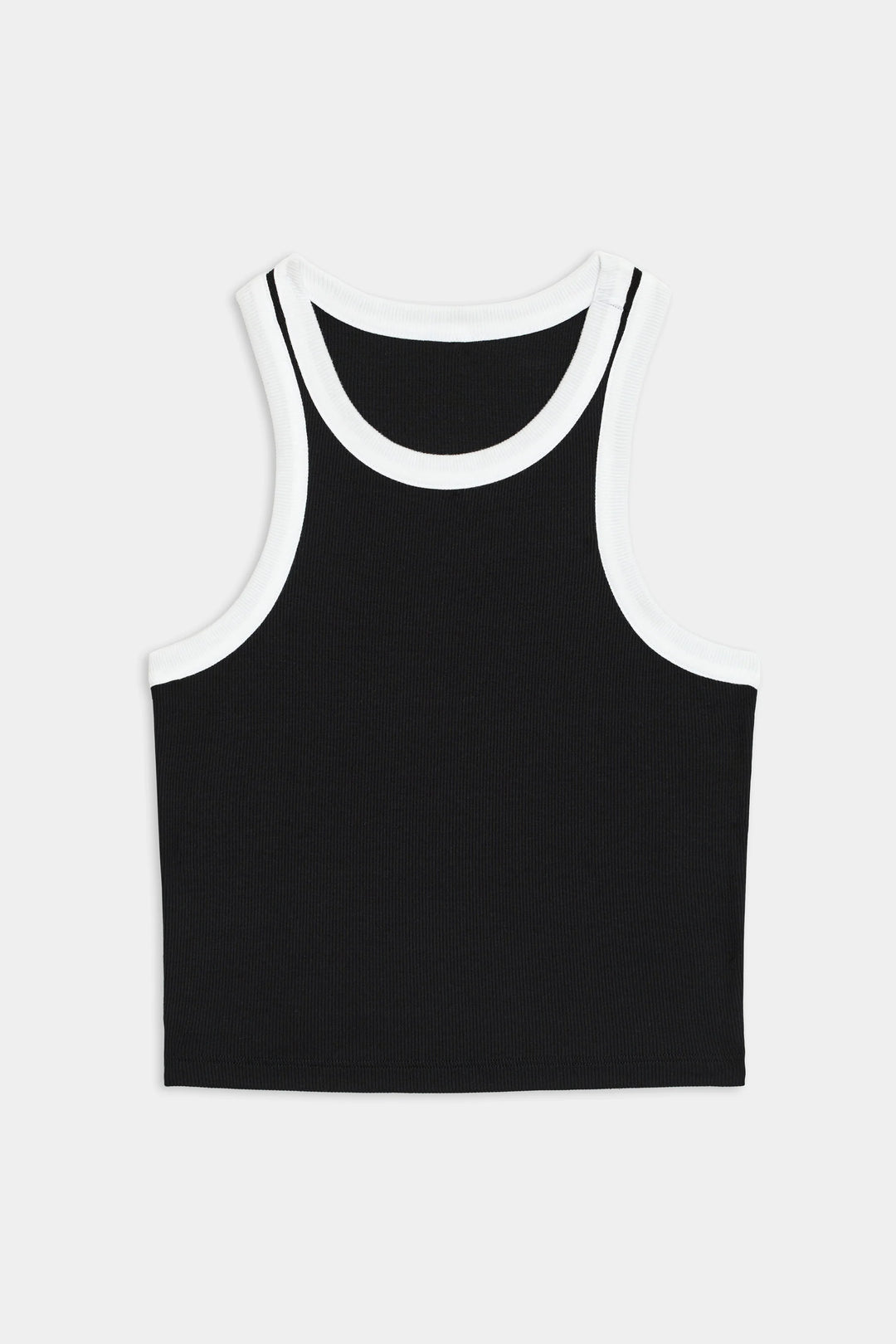 Kiki Rib Crop Tank - Black/White