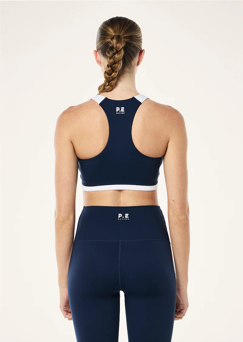 Highgate Sports Bra - Navy/Optic White