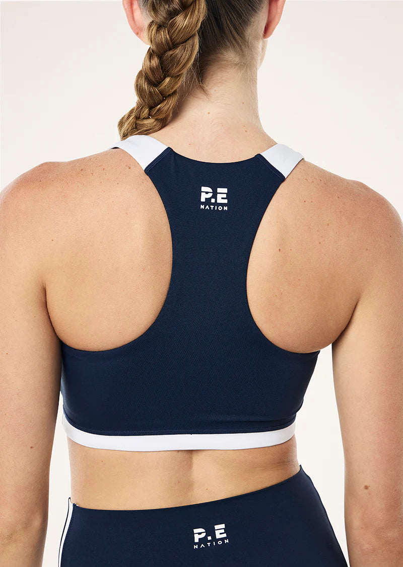 Highgate Sports Bra - Navy/Optic White