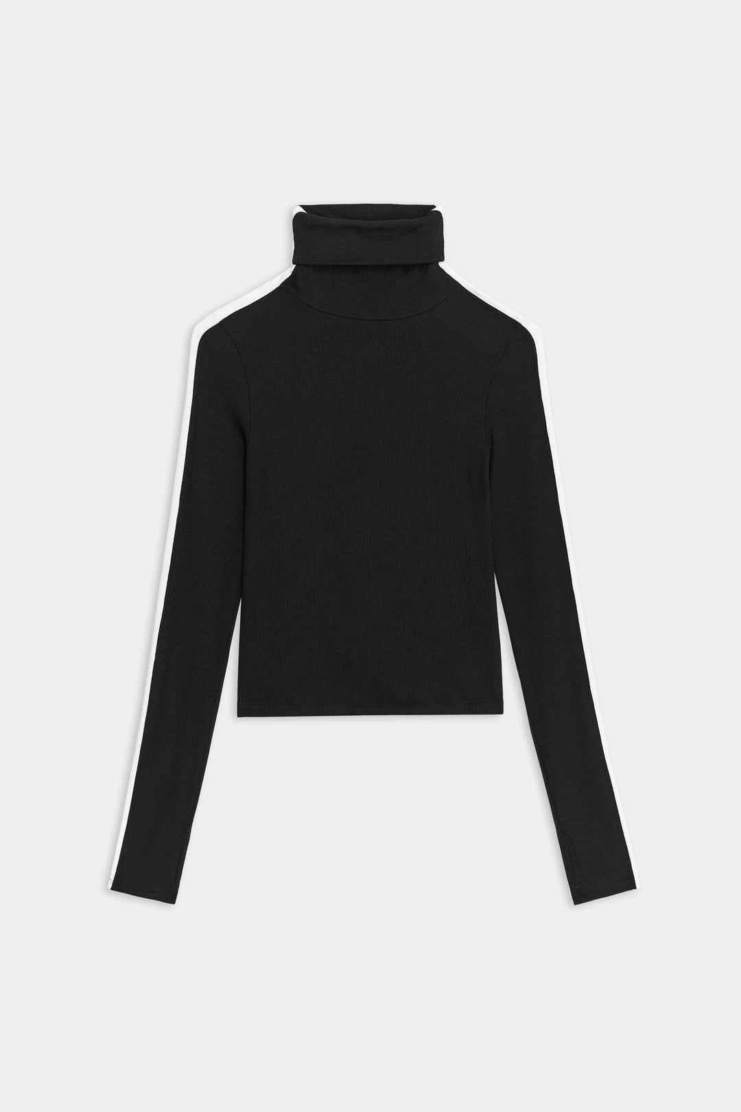 Jackson Rib Full Length Turtleneck - Black/White