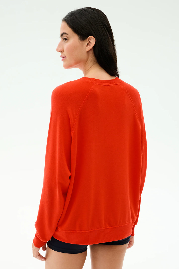 Andie Oversized Fleece Sweatshirt - Lotus Red