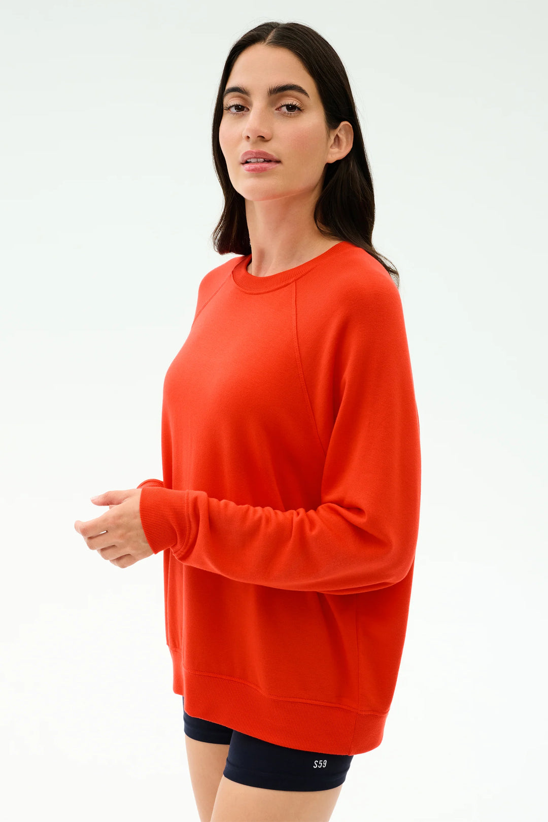 Andie Oversized Fleece Sweatshirt - Lotus Red