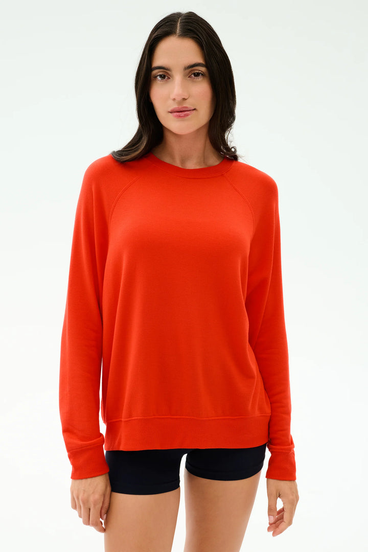 Andie Oversized Fleece Sweatshirt - Lotus Red