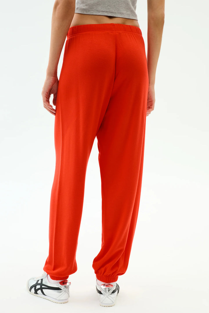 Andie Oversized Fleece Sweatpant - Lotus Red