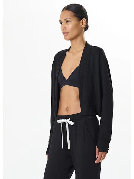 Suzan Fleece Cardigan - Black