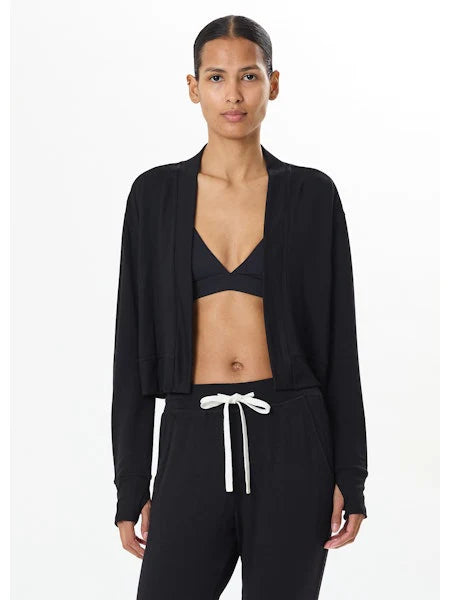 Suzan Fleece Cardigan - Black