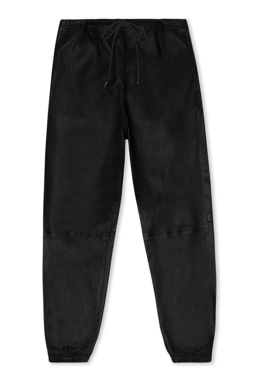 Leather Drawstring Sweatpant - Black