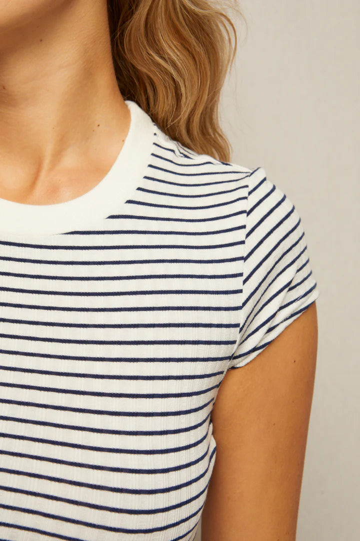 Jude Stripe Tee - Navy/White Stripe