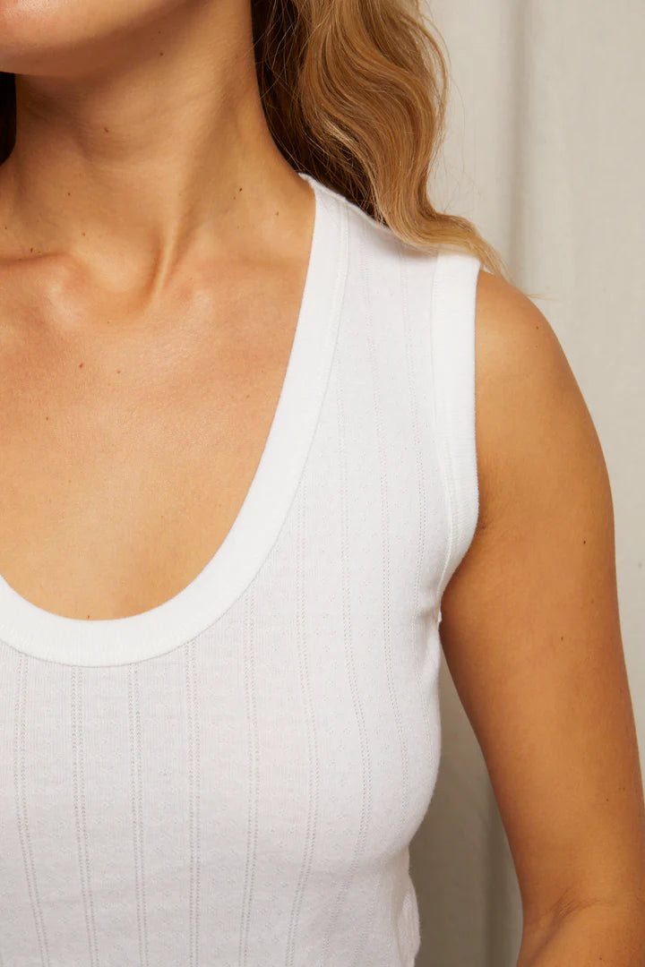 Jordan Pointelle Tank - White
