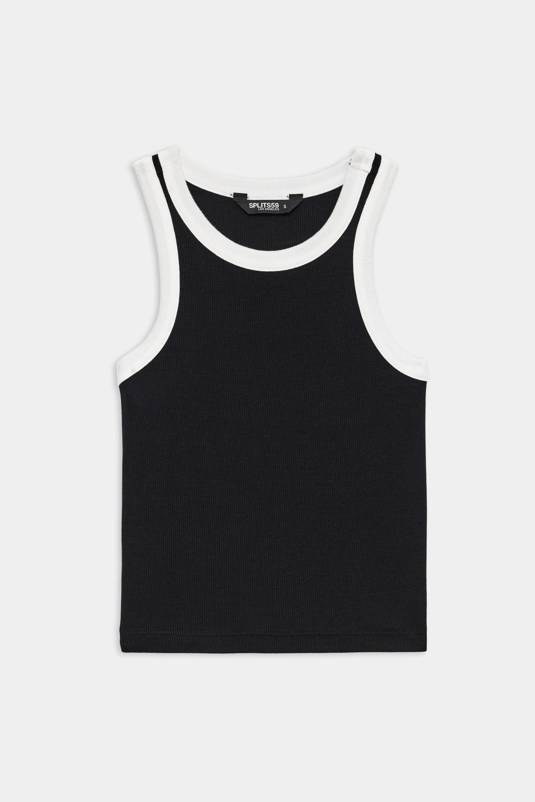 Kiki Rib Crop Tank - Black/White