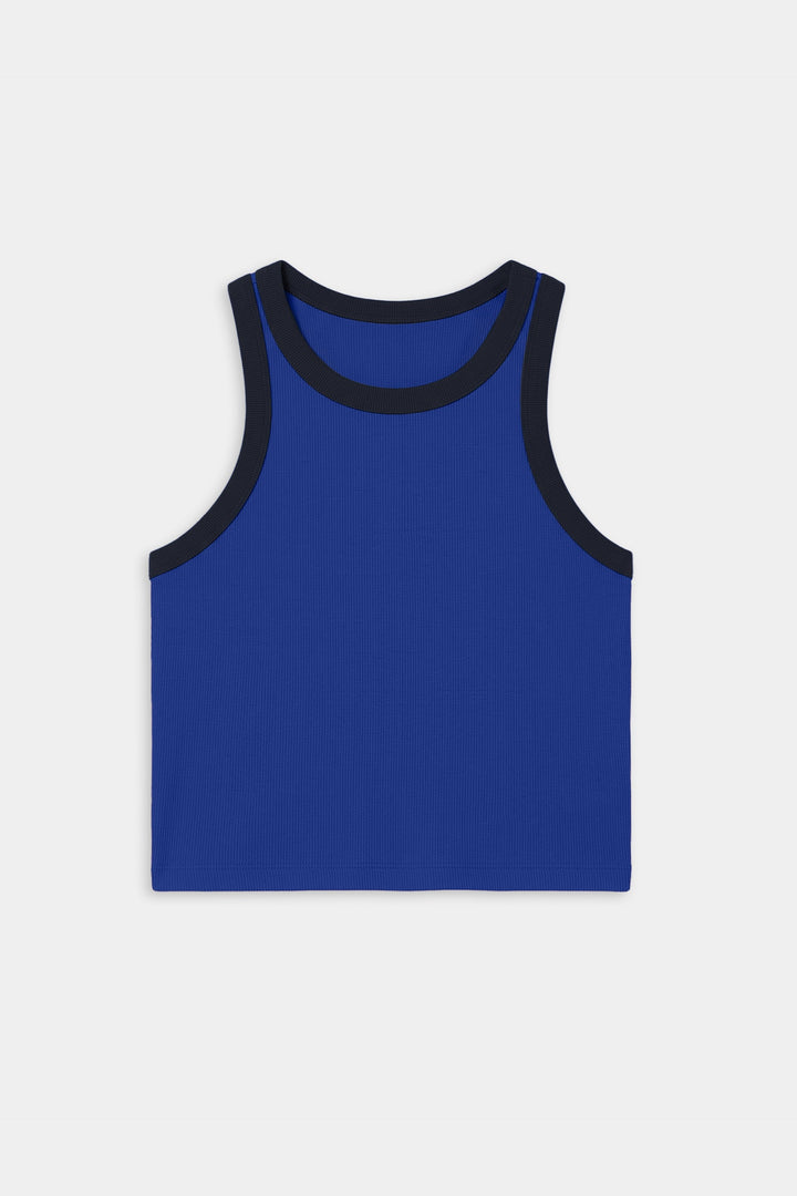 Kiki Rib Crop - Cobalt/Black