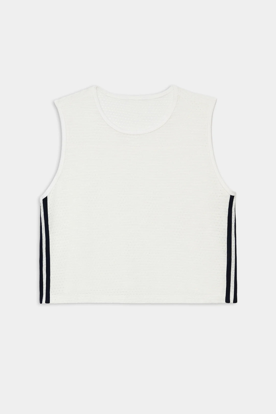 Logan Mesh Tank with Stripe - White/Indigo