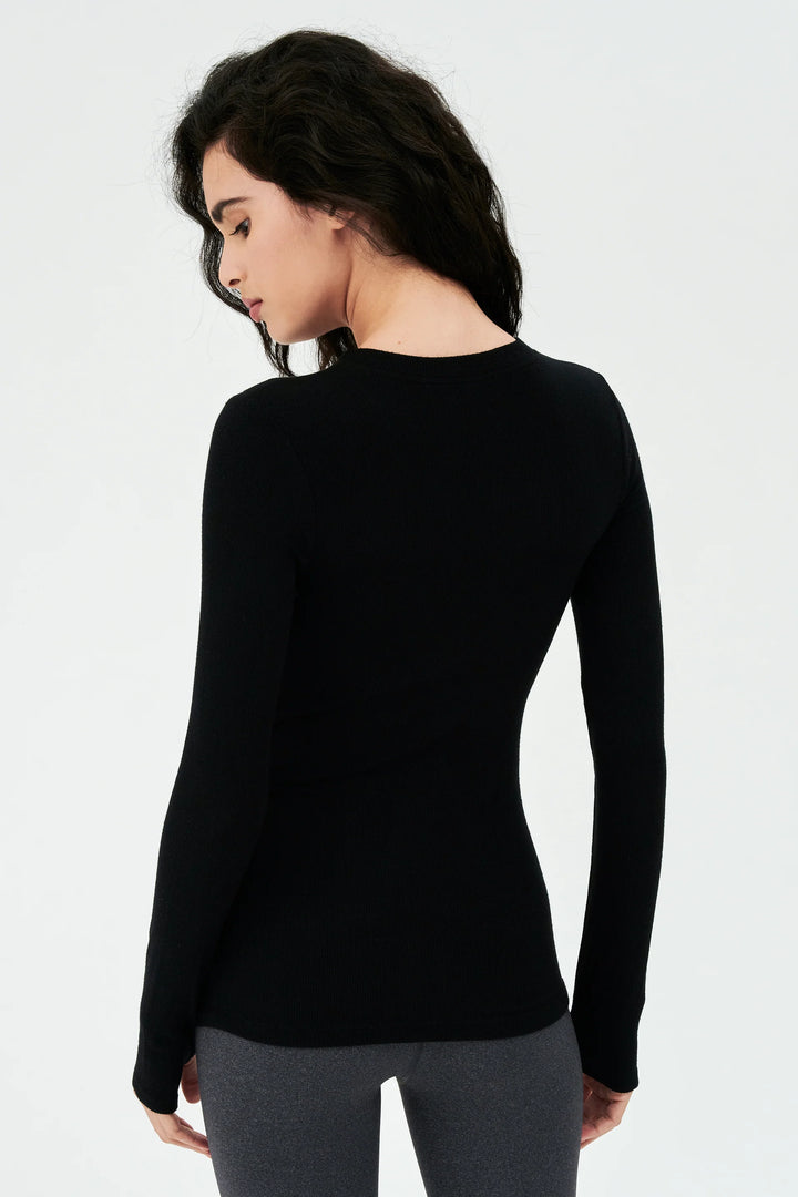 Louise Rib Long Sleeve - Black