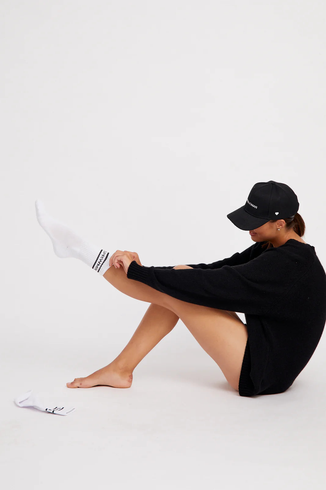 SPRWMN Logo Crew Socks - White