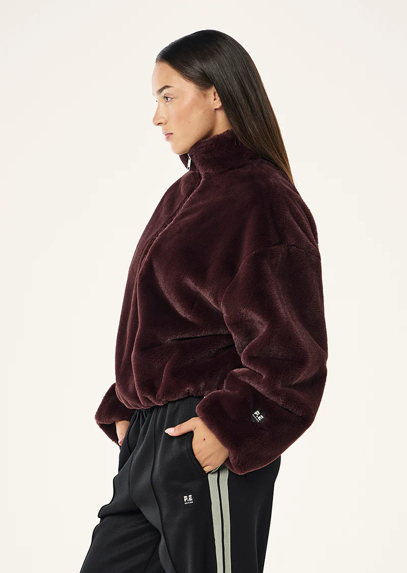 Monterey Zip Neck Sweat - Mahogany
