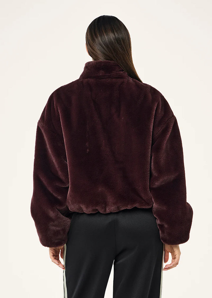 Monterey Zip Neck Sweat - Mahogany