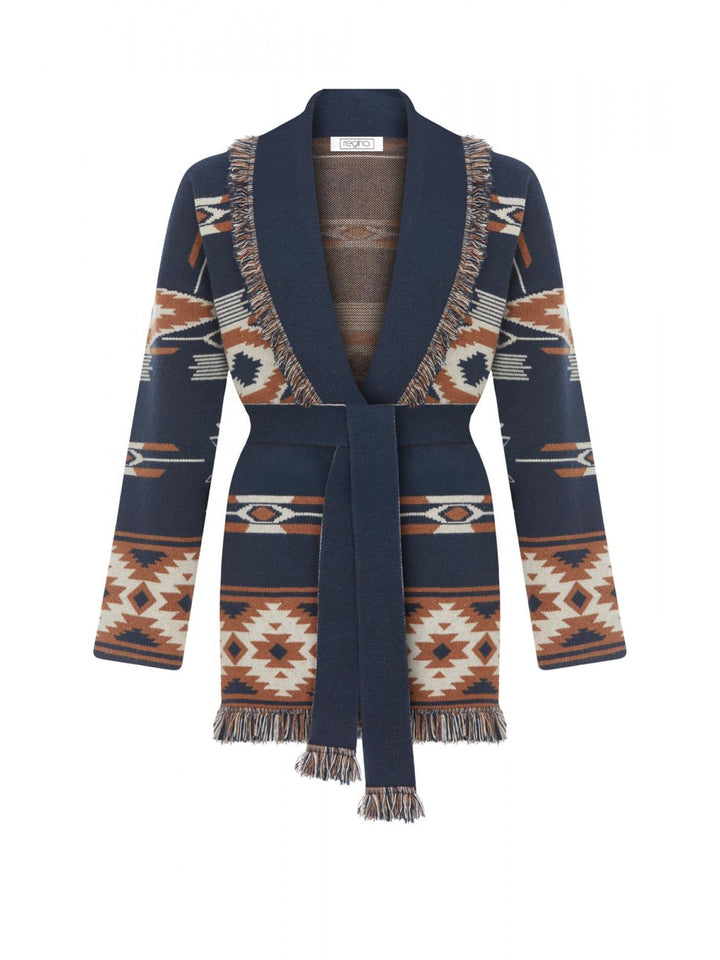 Peace Cardigan - Navy Jacquard