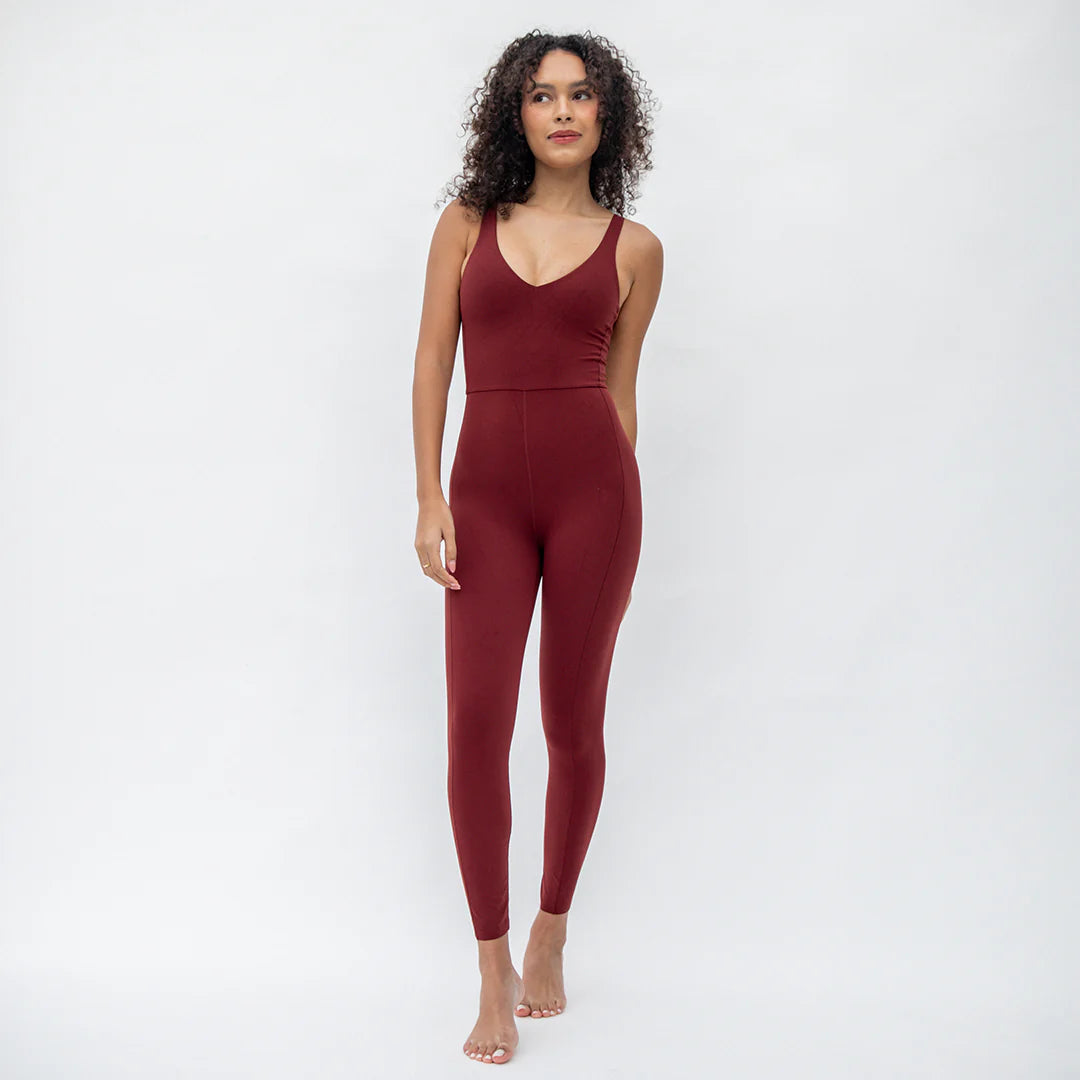 Plunge Playsuit - Jam (Maroon)