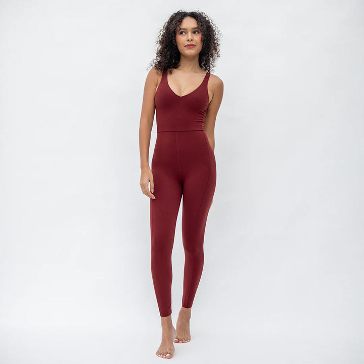 Plunge Playsuit - Jam (Maroon)