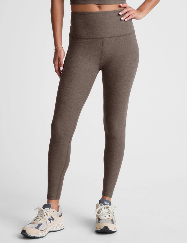 Spacedye Caught In The Midi High Waisted Legging - Soft Umber Heather